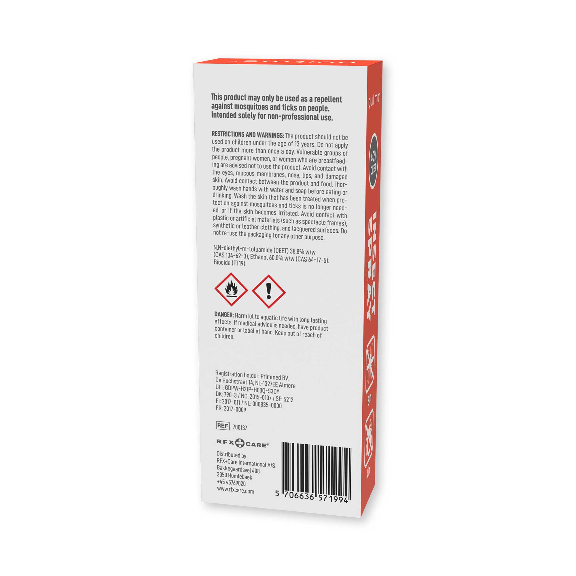 Anti Insektspray 40% DEET, Quitmo 100 ml